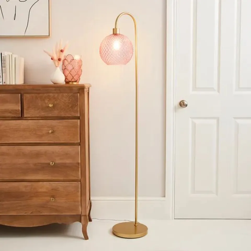 BOXED ELODIE FLOOR LAMP - PINK