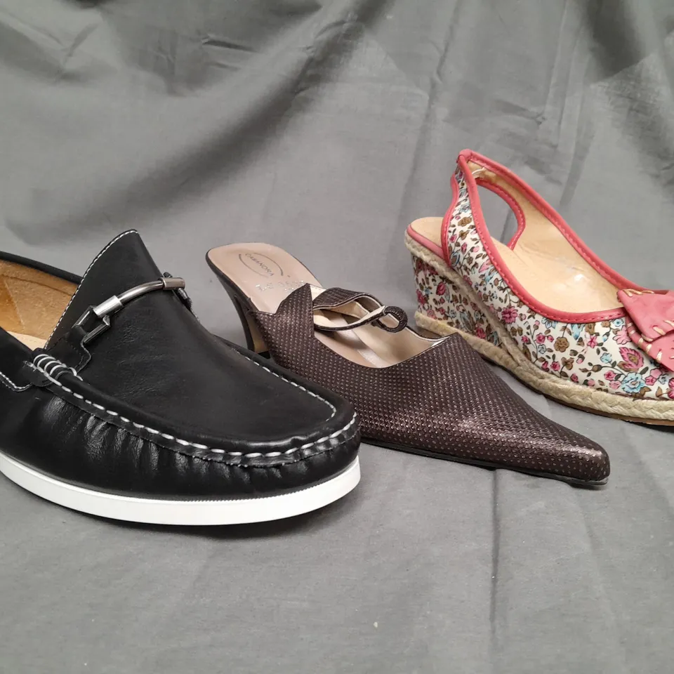 BOX OF APPROX 13 ASSORTED SHOES IN VARIOUS SIZES & COLOURS 
