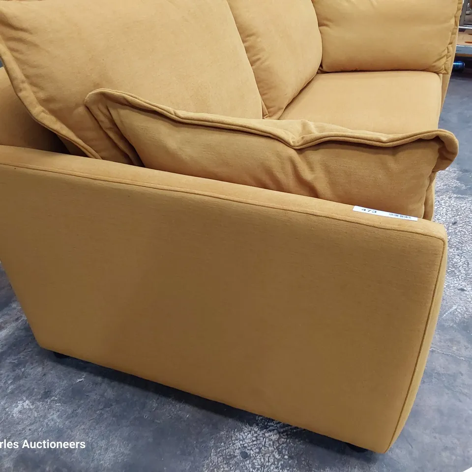 QUALITY BRITISH DESIGNER LOUNGE Co. COLETTE THREE SEATER SOFA GOLD PLUSH FABRIC