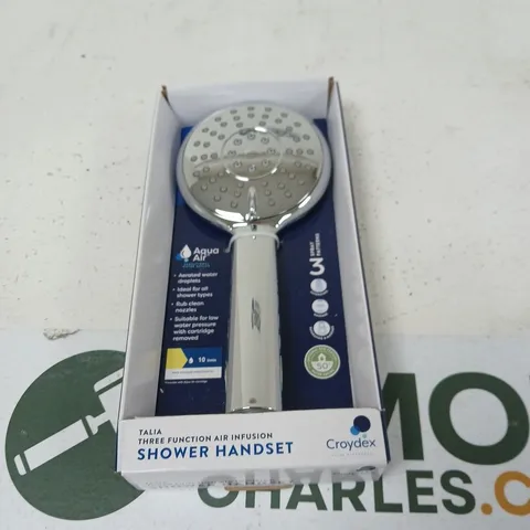 CROYDEX TALIA THREE-FUNCTION AIR INFUSION SHOWER HANDSET, BOXED