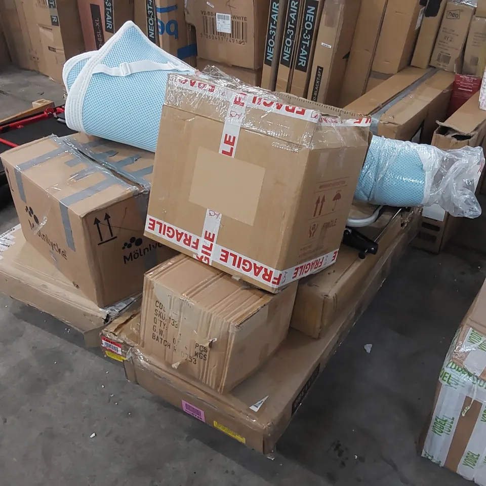 PALLET OF ASSORTED CONSUMER PRODUCTS/FURNITURE PARTS