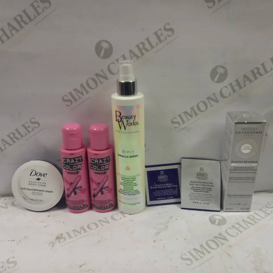 BOX TO CONTAIN A LARGE ASSORTMENT OF WOMEN'S HEALTH AND BEAUTY PRODUCTS. SERUMS, MOISTURISERS, EYELASHES ETC 