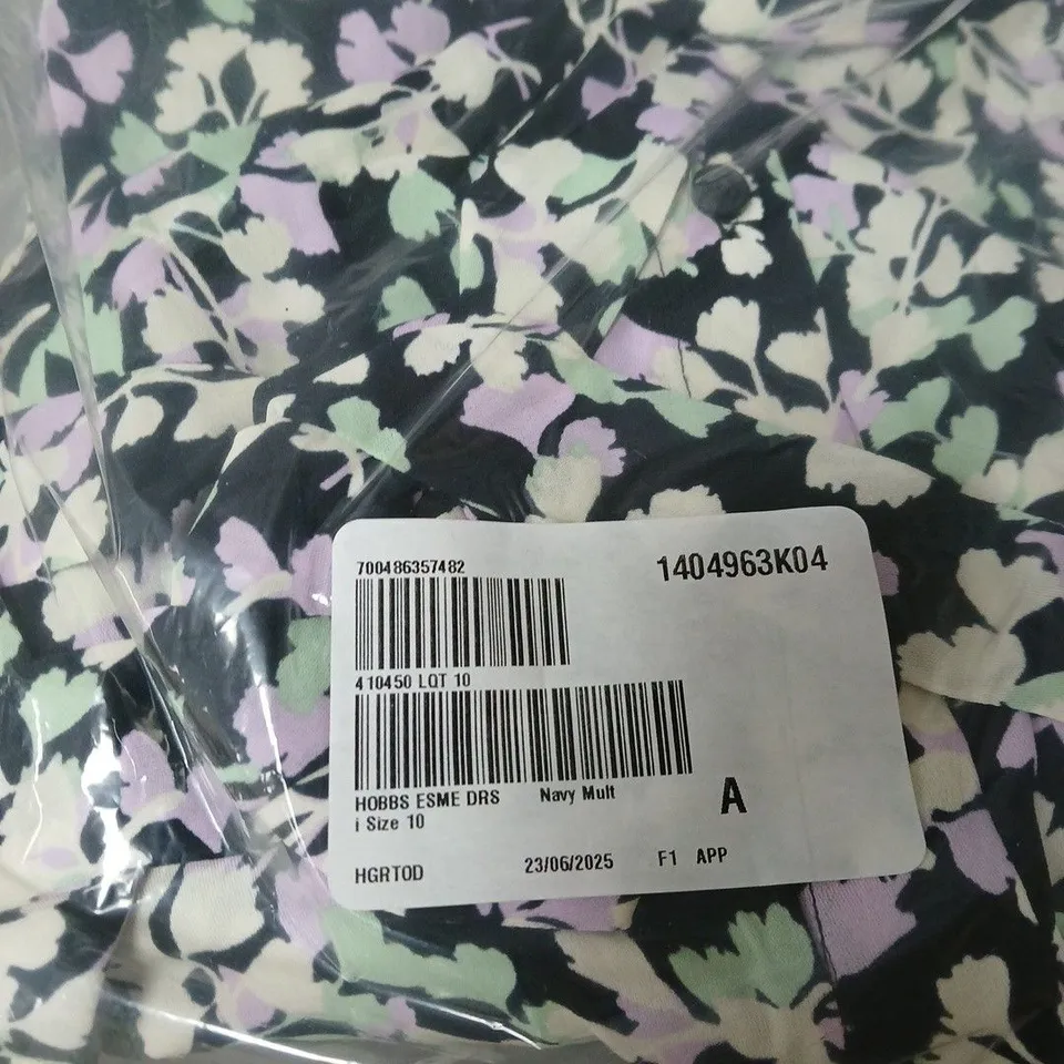 HOBBS ESME DRESS NAVY MULTI SIZE 10