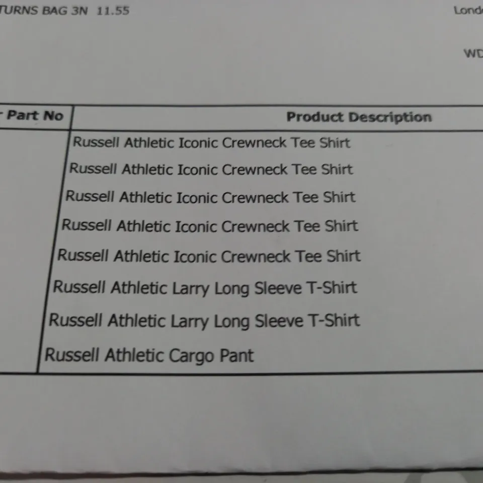 LOT OF 8 ASSORTED BAGGED RUSSELL ATHLETIC CLOTHING ITEMS - VARIOUS SIZES