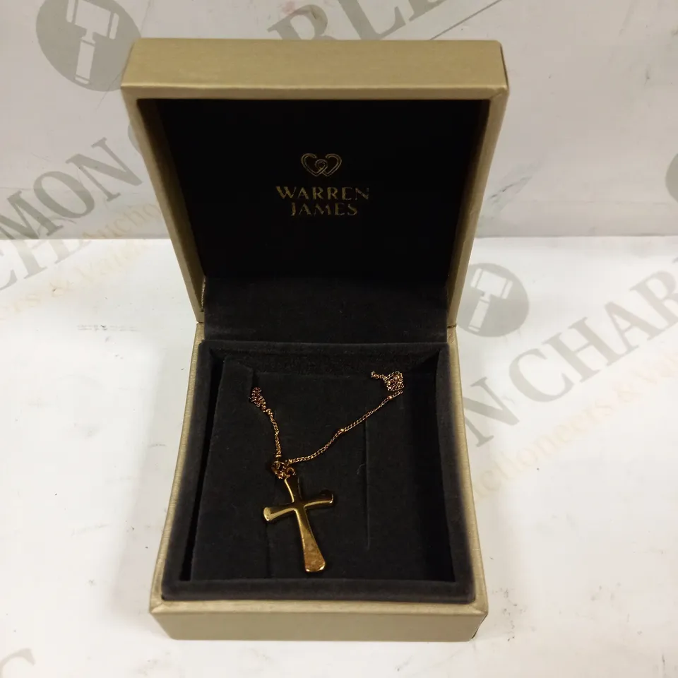 WARREN JAMES GOLD CHAIN CROSS NECKLACE 