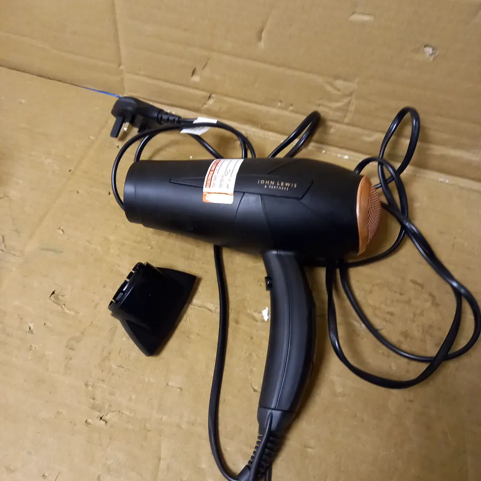 JOHN LEWIS 5567JLU POWER AIR LIGHTWEIGHT PERFORMANCE HAIR DRYER, BLACK