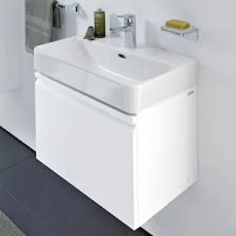 BRAND NEW BOXED LAUFEN VANITY UNIT, 1 DRAWER AND INTERIOR DRAWER - MATT WHITE 