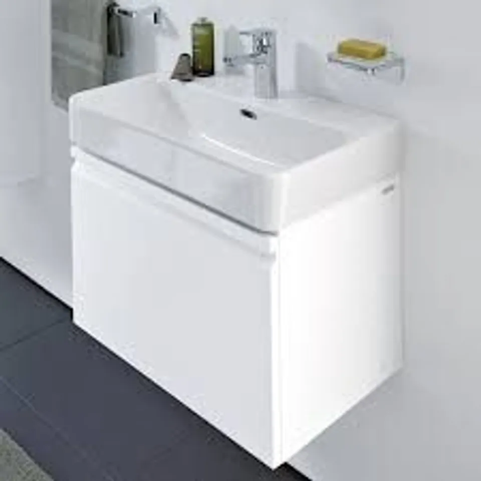 BRAND NEW BOXED LAUFEN VANITY UNIT, 1 DRAWER AND INTERIOR DRAWER - MATT WHITE
