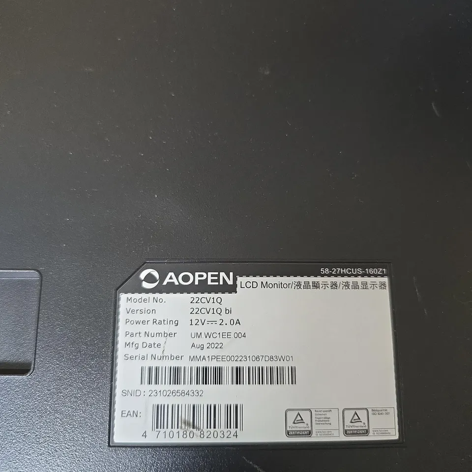 AOPEN 22CV1Q LCD MONITOR – 22-INCH, BLACK