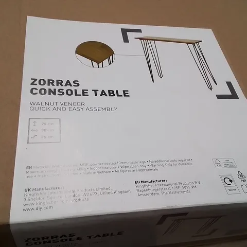 PALLET CONTAINING A LARGE QUANTITY OF BRAND NEW ZORRAS CONSOLE TABLES 