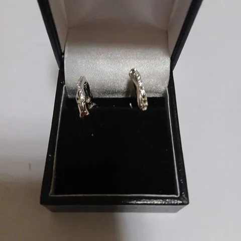 DIAMONIQUE 0.4CT TW DALE FRANKLIN INFINITY HUGGIE EARRINGS STERLING SILVER 