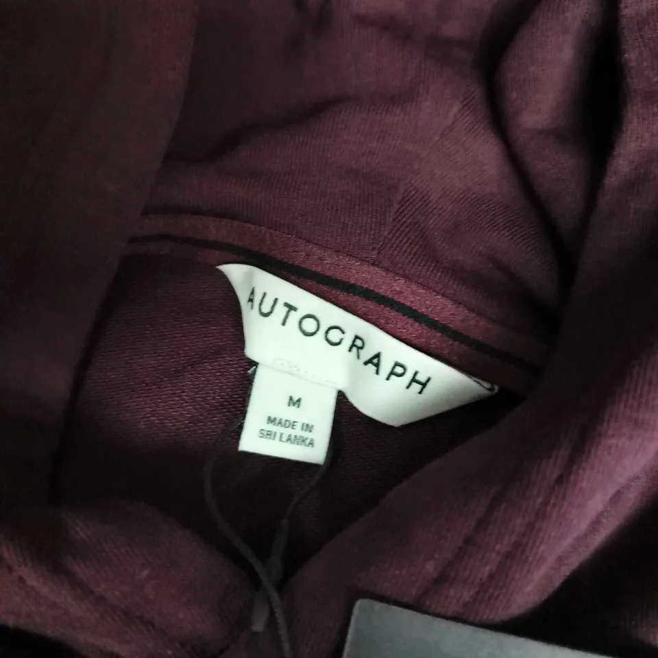 AUTOGRAPH HOODED TOP IN MAROON - MEDIUM