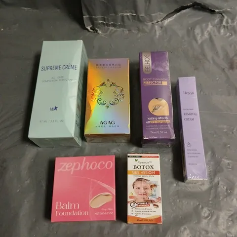 APPROXIMATELY 20 ASSORTED HEALTH & BEAUTY PRODUCTS TO INCLUDE BALM FOUNDATION, BODY COVERAGE PERFECTOR, SUPREME CREME, ETC