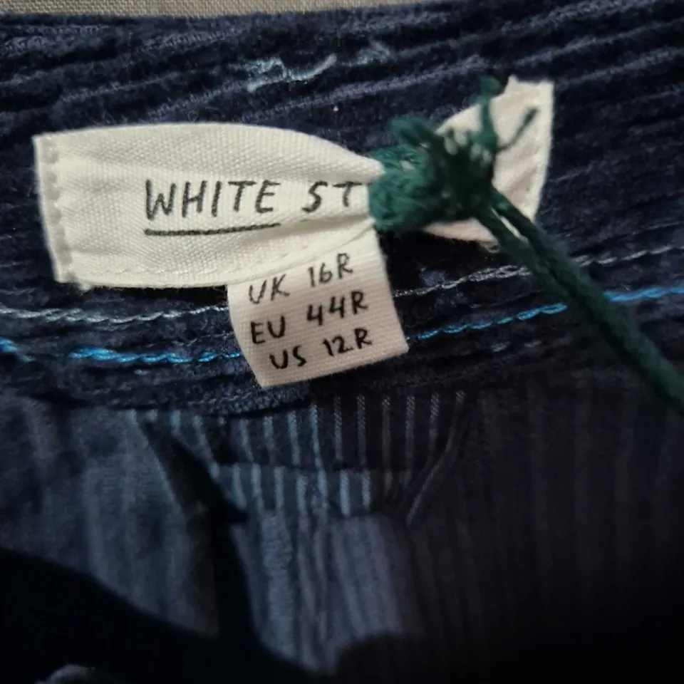 WHITE STUFF BELLE CARD WIDE LEG TROUSERS – DARK NAVY, UK 16R (EU 44, US 12)