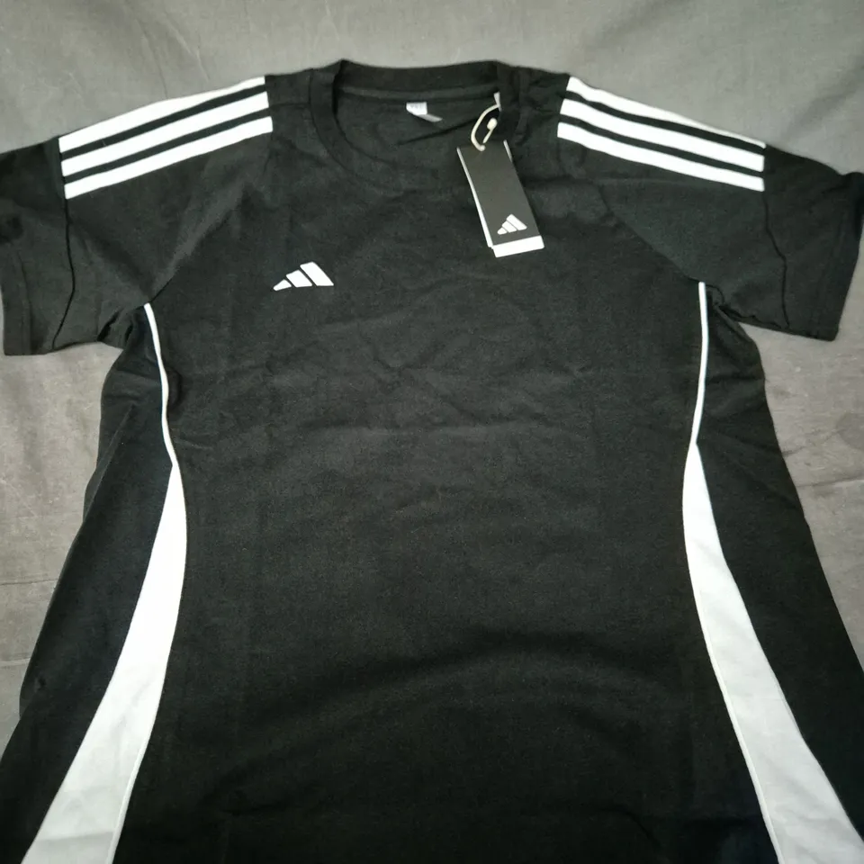 ADIDAS FOOTBALL SHIRT – BLACK/WHITE, UK M 