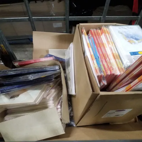 CAGE CONTAINING LARGE QUANTITY OF ASSORTED GREETINGS CARDS