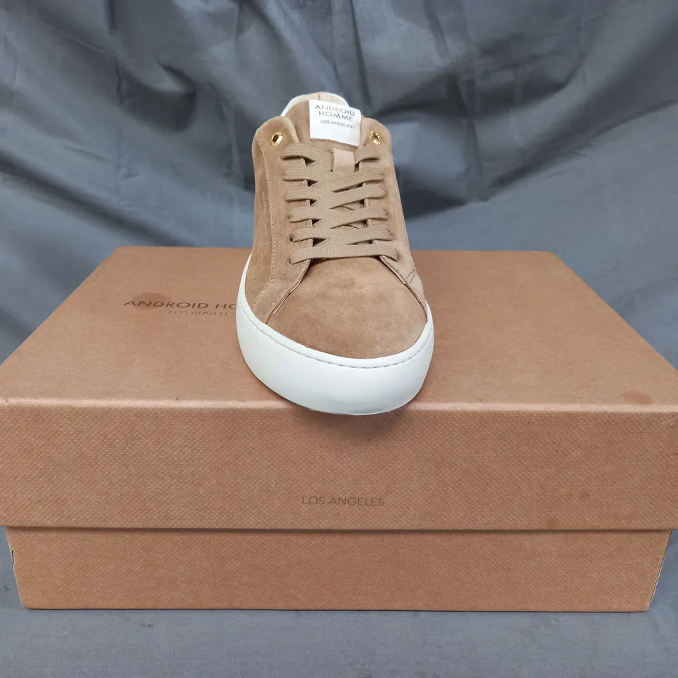 BOXED PAIR OF ANDROID HOMME SHOES IN TAN UK SIZE 8