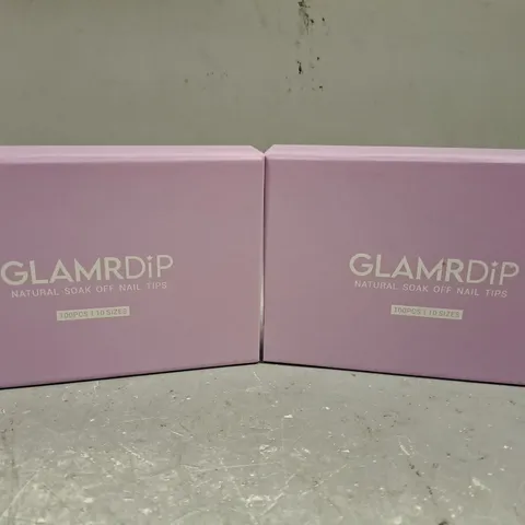 2 BOXED GLAMDRIP PRE-SHAPED NAIL TIPS #SQUARE & #ALMOND 