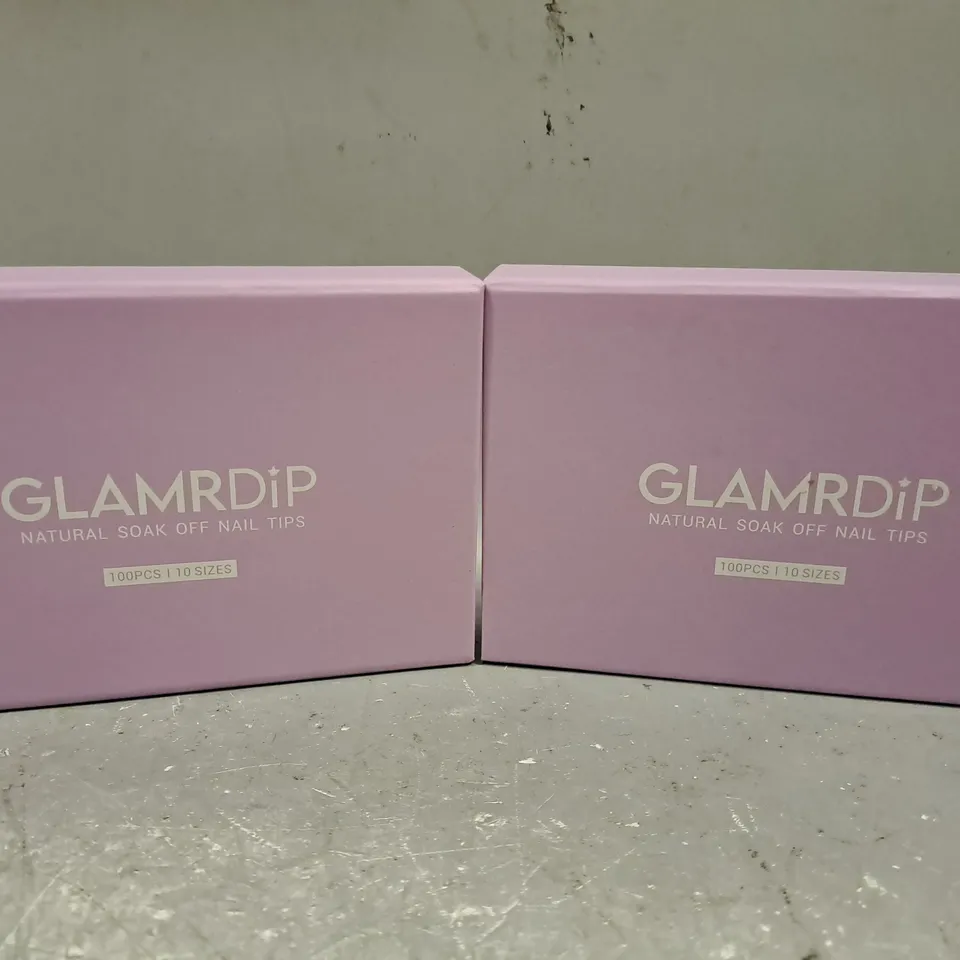 2 BOXED GLAMDRIP PRE-SHAPED NAIL TIPS #SQUARE & #ALMOND 