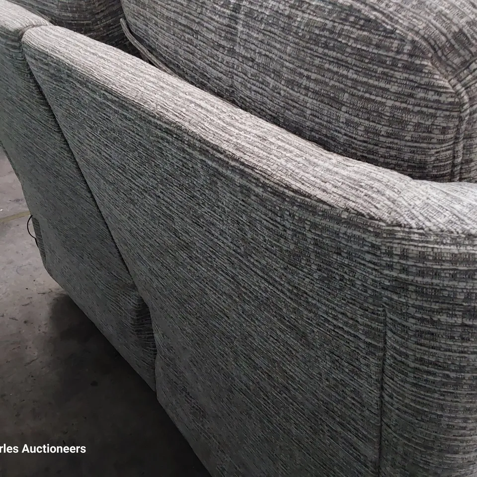 QUALITY BRITISH DESIGNER G PLAN KINGSBURY POWER RECLINING WAFFLE SMOKE FABRIC 