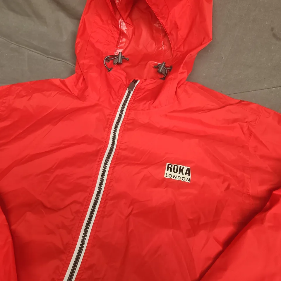 ROKA LONDON RECYCLED NYLON RIPSTOP JACKET – RED (POPPY), MEDIUM
