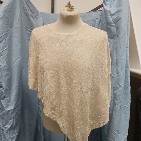 WHITE FOX SHE'S THRIVING PONCHO TOP β CHAMPAGNE, SIZE S/M