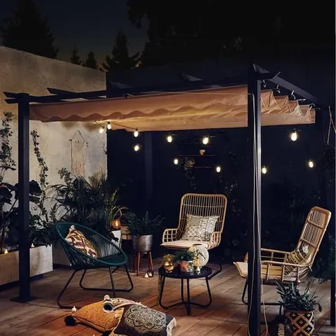 BOXED GRADE 1 ALUM 3X3M NATURAL GAZEBO WITH ADJUSTABLE CANOPY (1 BOX)