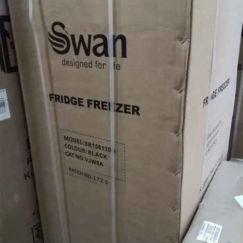 BOXED SWAN SR156120B 55CM WIDE, TOTAL NO FROST, 50/50 SPLIT FRIDGE FREEZER - BLACK