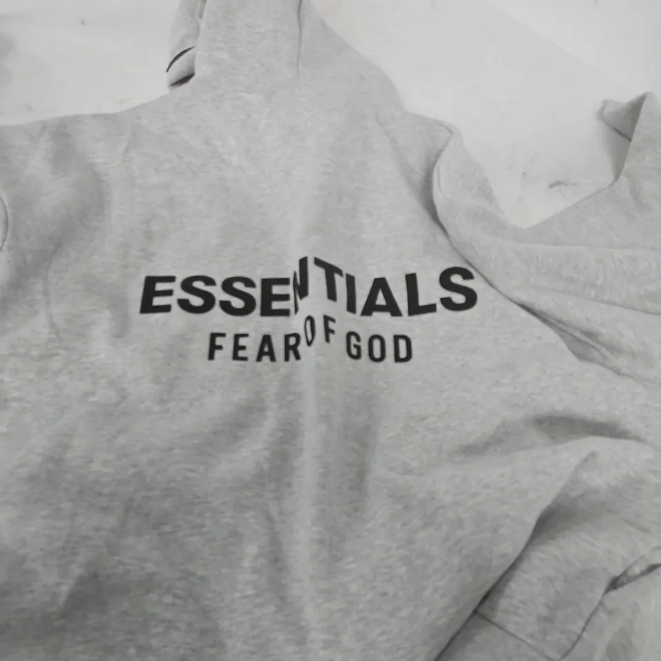 FEAR OF GOD ESSENTIALS HOODIE – XS, GREY