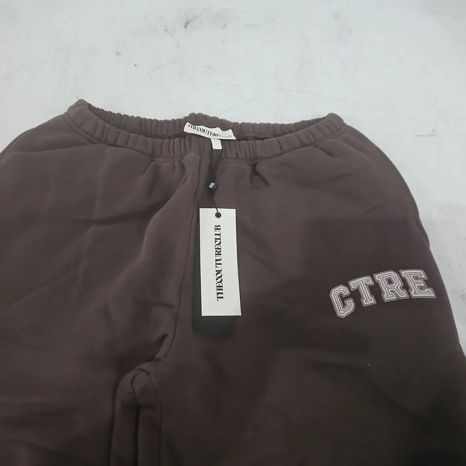 BAGGED COUTURE CLUB STRAIGHT LEG JOGGERS IN BROWN - UK 12