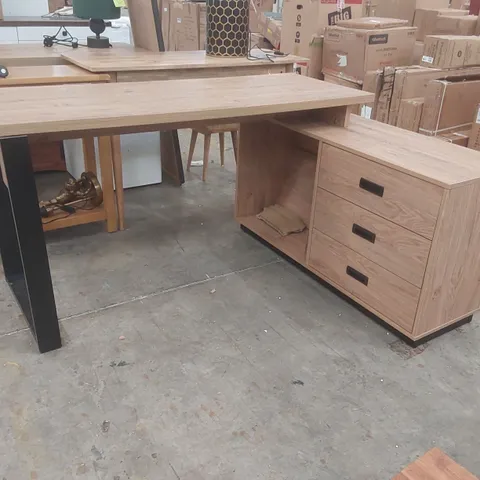 DESIGNER WOODEN CORNER DESK WITH STORAGE