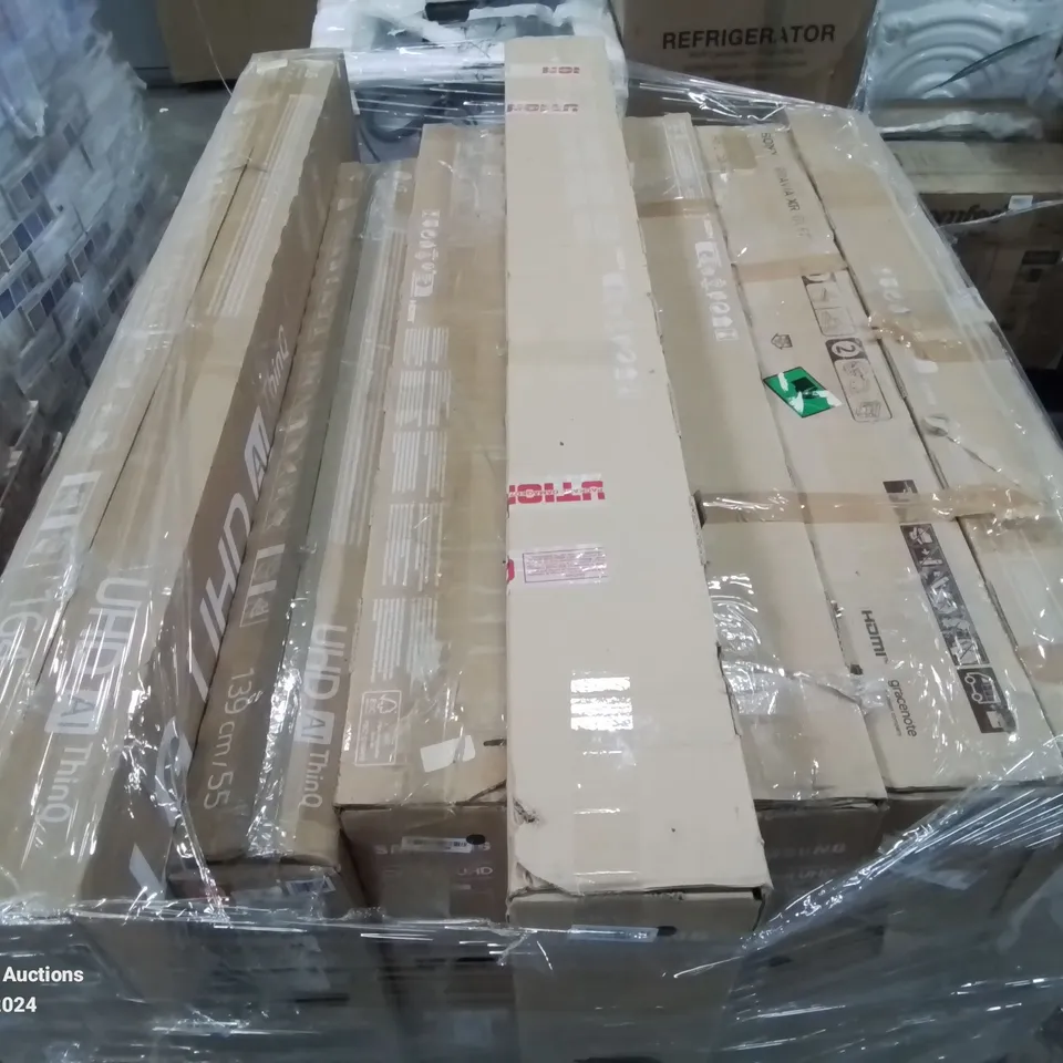 PALLET CONTAINING APPROXIMATELY 7 BOXED HD TELEVISION IN VARIOUS SIZES MAKES AND MODELS -UNTESTED-