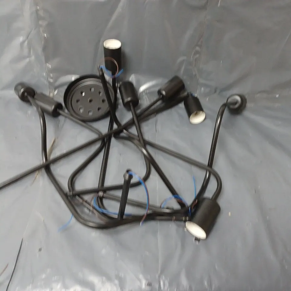 VINTAGE STYLE ROD LIGHT PENDANTS WITH FITTINGS BLACK