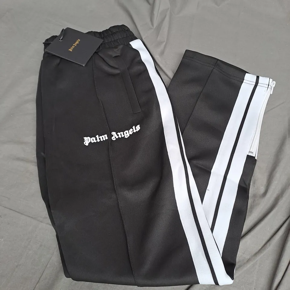 PALM ANGELS ZIP STRIPE TRACK PANTS IN BLACK SIZE M