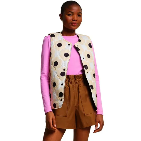 REGATTA WOMENS ORLA KIELY QUILTED GILET CREAMSIXTIES DAISY SIZE 20