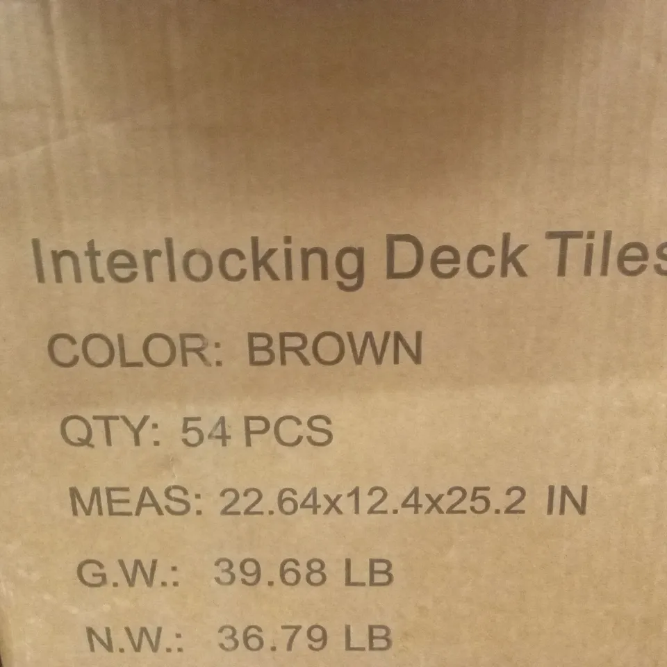BOXED SET OF 54 INTERLOCKING DECK TILES - BROWN (1 BOX)
