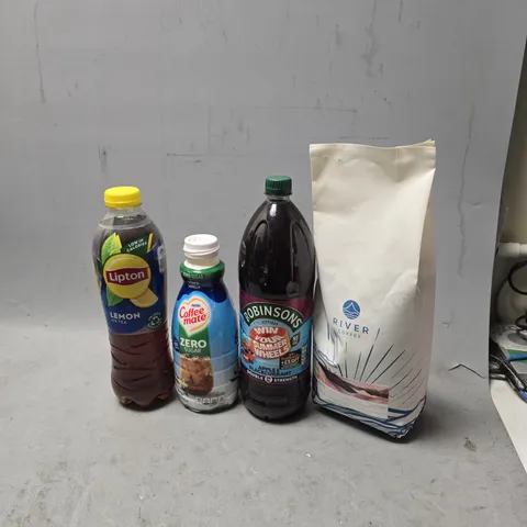 APPROXIMATELY 5 ASSORTED DRINKS ITEMS TO INCLUDE - LIPTON LEMON TEA , COFFEE MATE ZERO SUGAR ETC