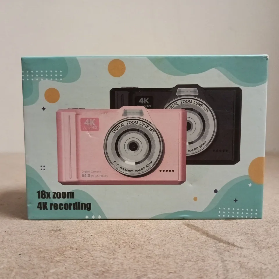 DIGITAL CAMERA – 4K ULTRA HD, 18X ZOOM, BLACK