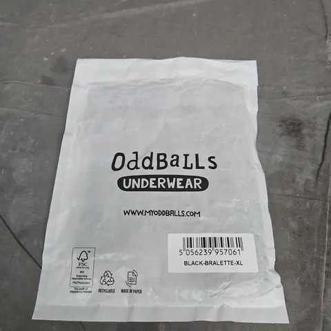 ODDBALLS UNDERWEAR BLACK BRALETTE β XL