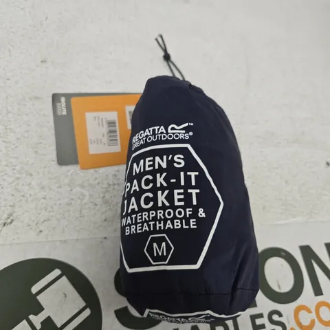 REGATTA GREAT OUTDOORS MEN'S PACK-IT JACKET – WATERPROOF & BREATHABLE, SIZE M