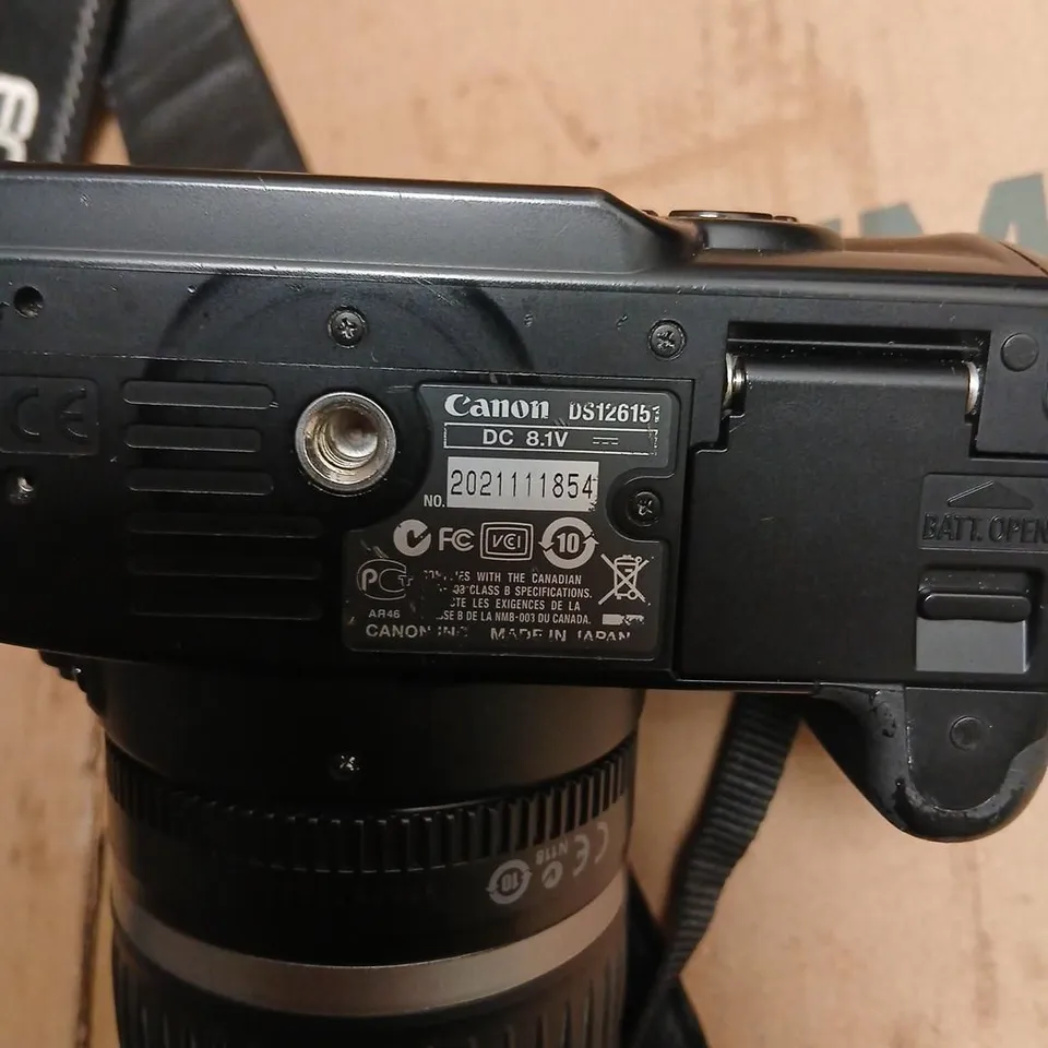 CANON EOS DSLR WITH 18-55MM KIT LENS AND TAMRON 70-300MM LENS – INCLUDES CAPS, HOODS AND CARRY BAG