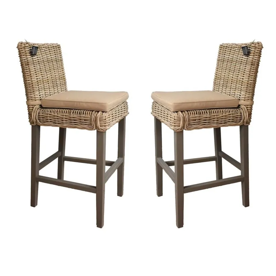 BOXED ALIYAHA BAR STOOLS GREYWASH SET OF 2 - 1 BOX