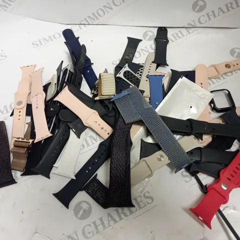 APPROX 30 ASSORTED LOOSE SMART WATCH STRAPS IN VARIOUS DESIGNS AND SIZES. 