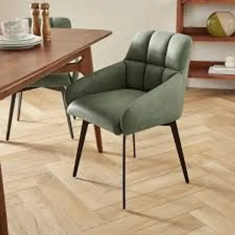 BOXED JASE SWIVEL DINING CHAIR, FAUX LEATHER - OLIVE (1 BOX)