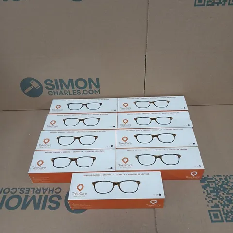 9 X TAKE CARE READING GLASSES +2.5 BOXED