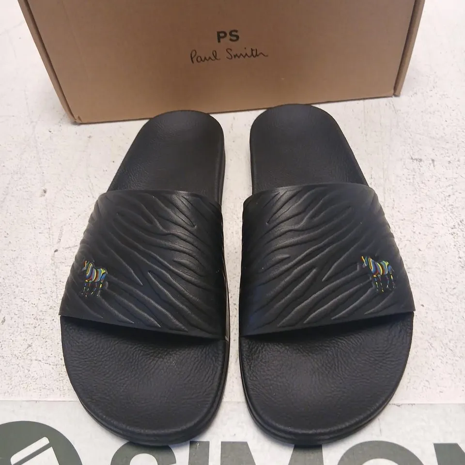 PAUL SMITH PS SLIDE SANDALS – BLACK, MEN'S UK 10