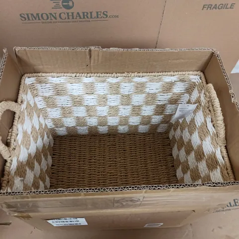 SQUARE PAPER ROPE CHECK BASKET