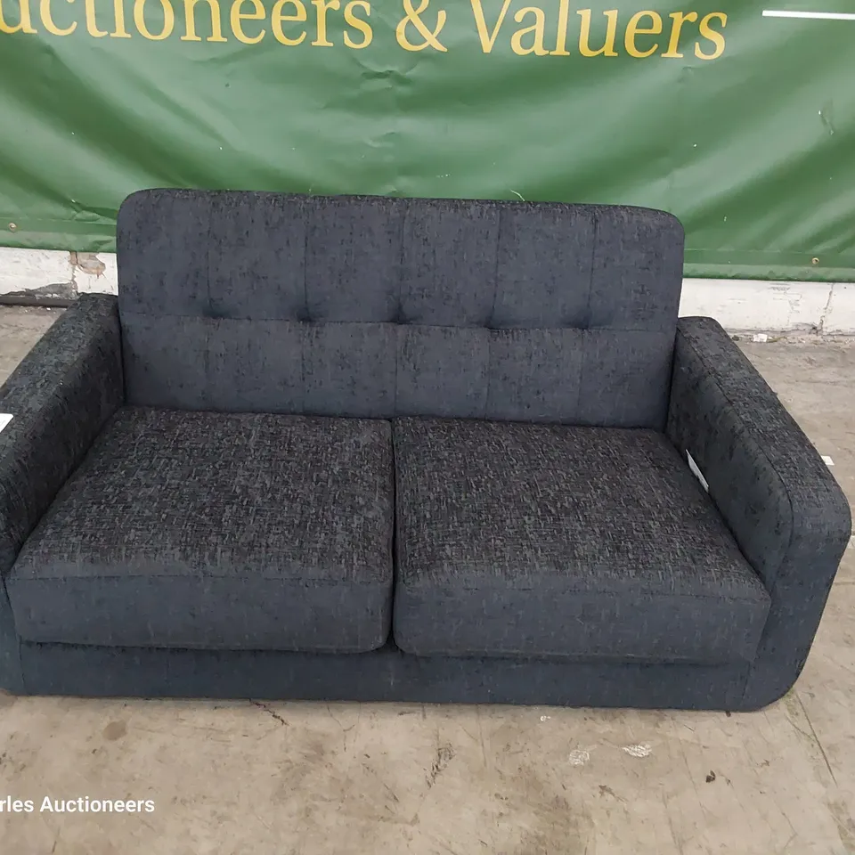 DESIGNER TWO SEATER SOFA CHARCOAL FABRIC 