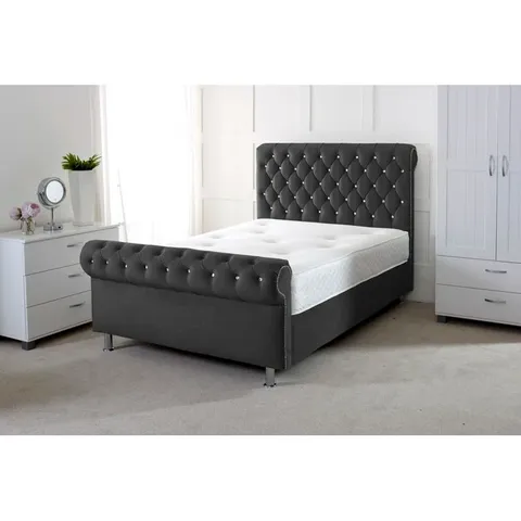 BOXED KIERSTEN UPHOLSTERED SLEIGH BED (4 PARTS)