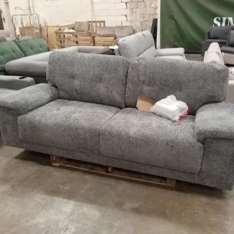 KANSAS 3 SEATER SOFA, WOVEN CHENILLE DARK GREY FABRIC